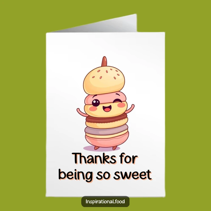 Free Printable Macaron Thank You Card: Wobbly Spin Downloadable Gift