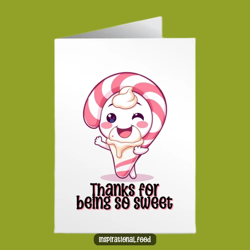 Free Printable Thank You Card: Candy Cane Ice Cream Sweet DIY