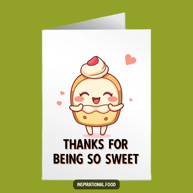 Free Printable Thank You Card: Pastry Sharing Food Joy, Funny Downloadable Appreciation Gift