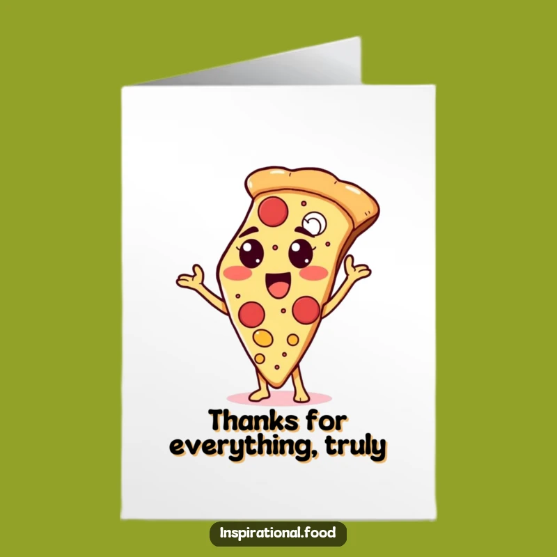 Free Printable Thank You Card: Pizza Toppings Love - Funny Foodie Downloadable Gift
