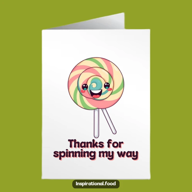Free Printable Thank You Card: Adorable Lollipop for Downloadable Sweet Appreciation