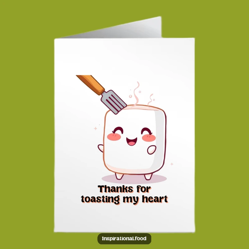 Free Printable Thank You Card: Funny Toasted Marshmallow Expressing Gratitude