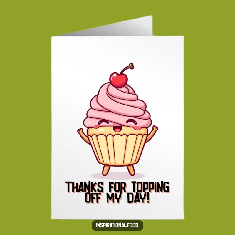 Free Printable Thank You Card: Bouncing Cupcake Funny Downloadable Gift of Thanks