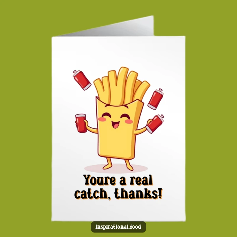Free Printable Thank You Card: Juggling Fry, Funny Downloadable Gift