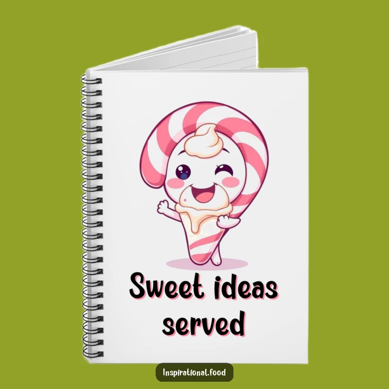 Funny Candy Cane Ice Cream Notebook: Jot Down Sweet Ideas, Perfect Holiday Treat Gift