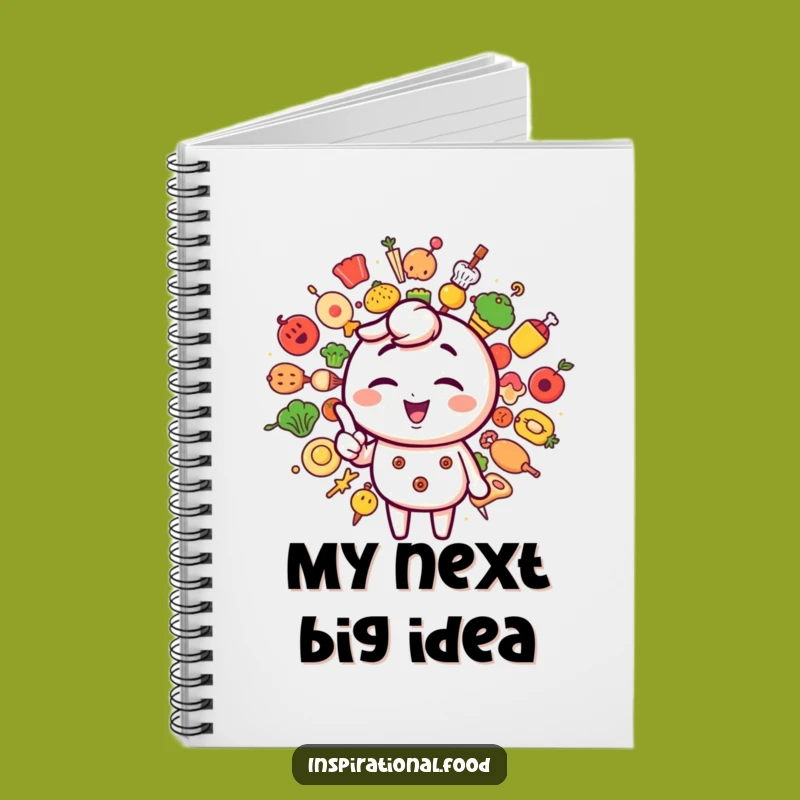 Funny Idea Notebook: Winking Foodie Character for Creative Brainstorms & Notes