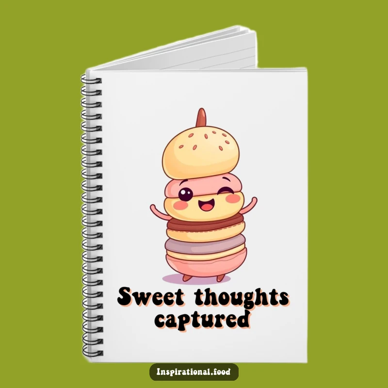 Funny Macaron Notebook - Cheerful Spin Journal Gift