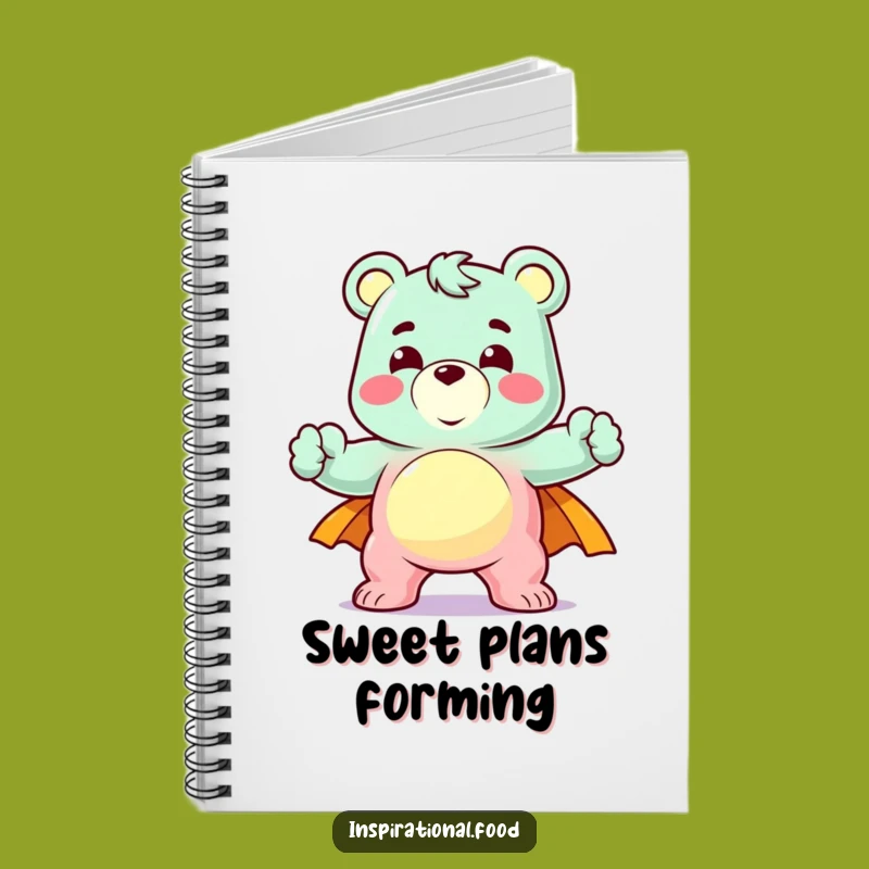 Funny Gummy Bear Notebook - Heroic Pose Journal Gift
