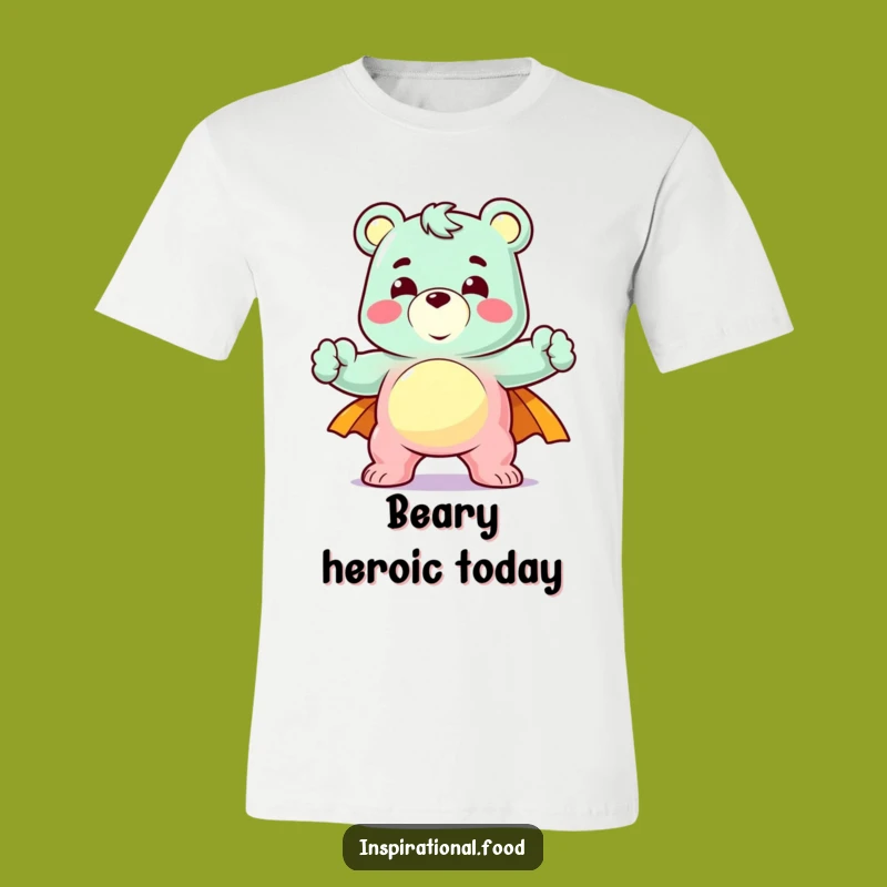 Funny Gummy Bear T-Shirt - Heroic Pose Candy Humor Tee Gift