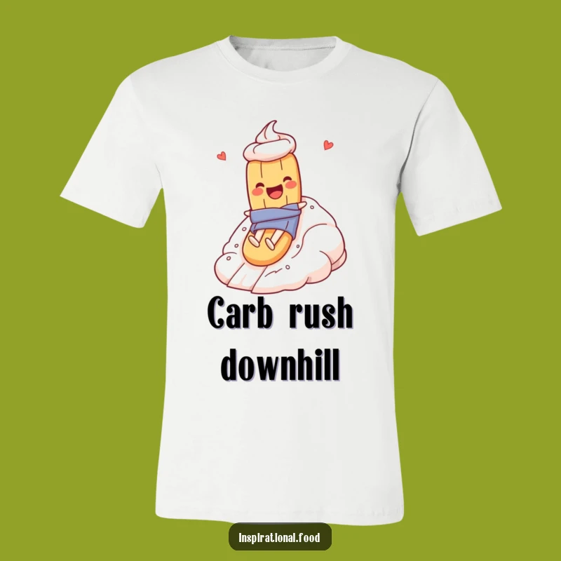 Funny Baguette Meringue T-Shirt: Gliding Down Deliciousness, Hilarious Foodie Gift