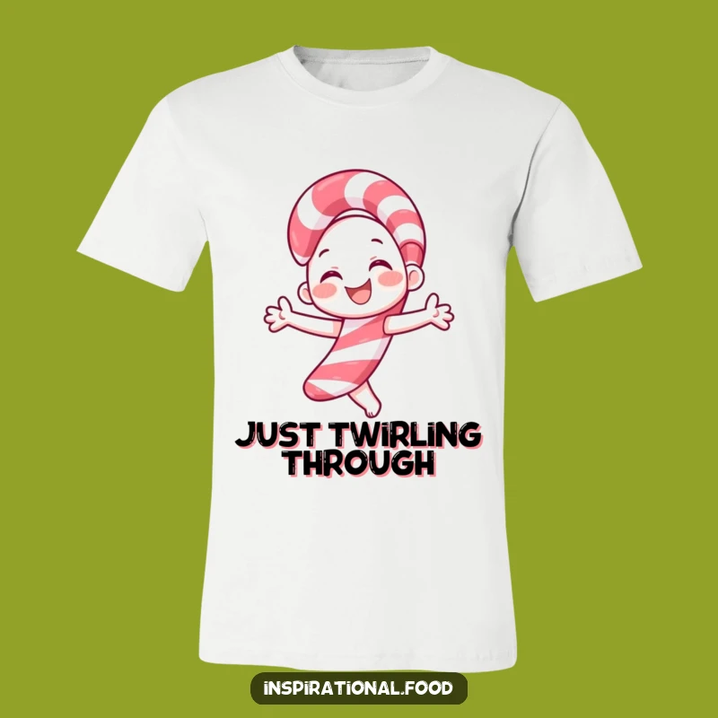 Funny Candy Cane Twirl T-Shirt: Festive and Humorous Holiday Apparel
