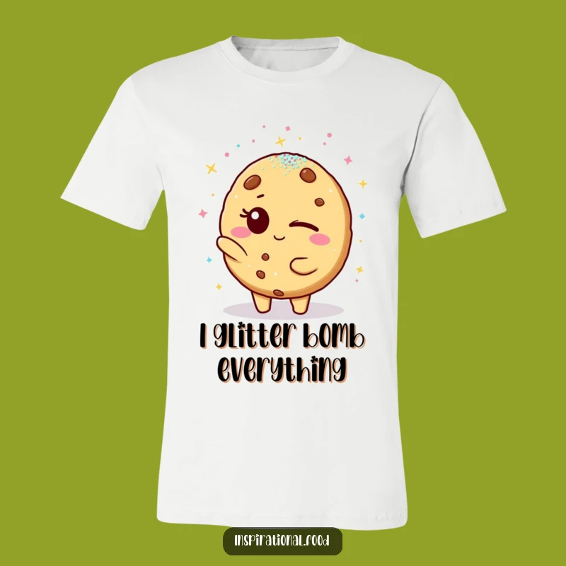 Funny Cookie Glitter Shower T-Shirt - Hilarious Edible Sparkle Shirt Gift