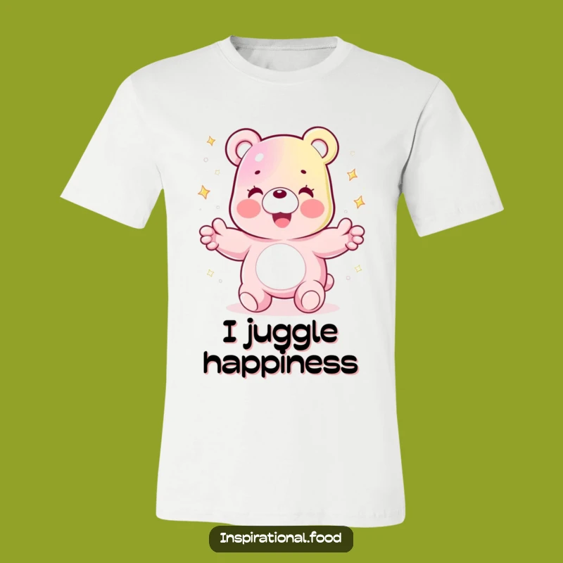 Funny Gummy Bear Juggling T-Shirt: Wear Your Fun with Sparkle