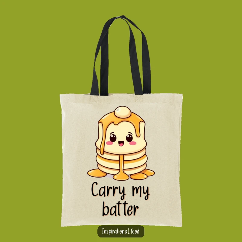 Funny Pancake Smile Tote Bag: Syrup Cascade, Practical Gift!