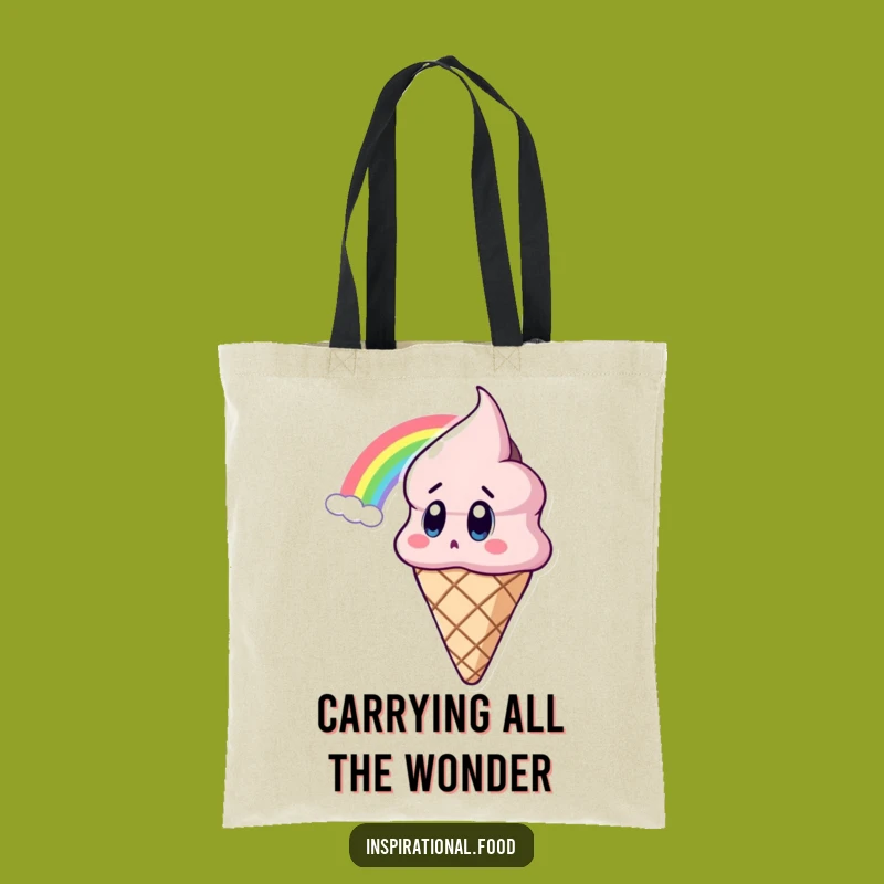 Funny Ice Cream Rainbow Tote Bag: Carry Wonder, Ideal Funny Gift