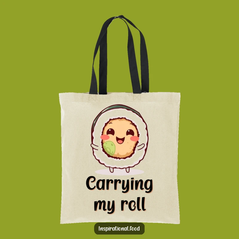 Funny Sushi Roll Tote Bag: Carry Your Groceries with Wiggling Delight