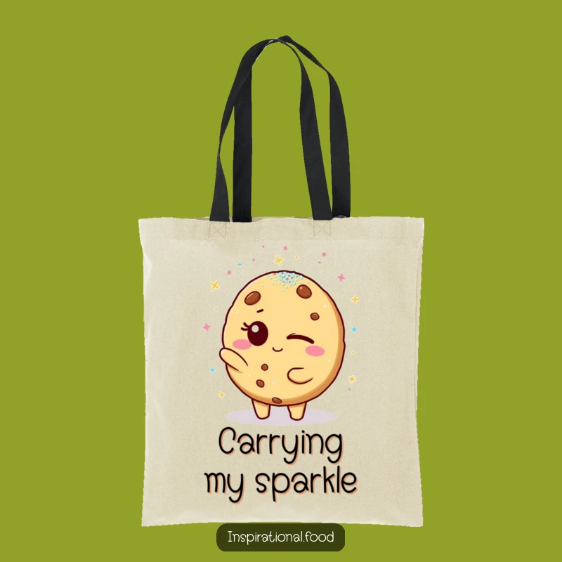 Funny Cookie Glitter Shower Tote Bag - Carry Your Laughs in Style